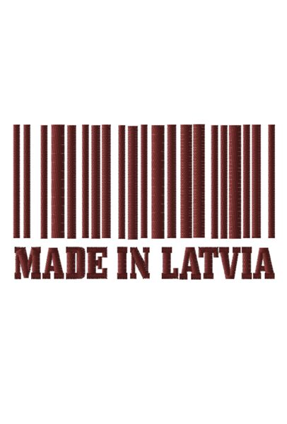"Made in Latvia" stilizēts izšūšanas dizains