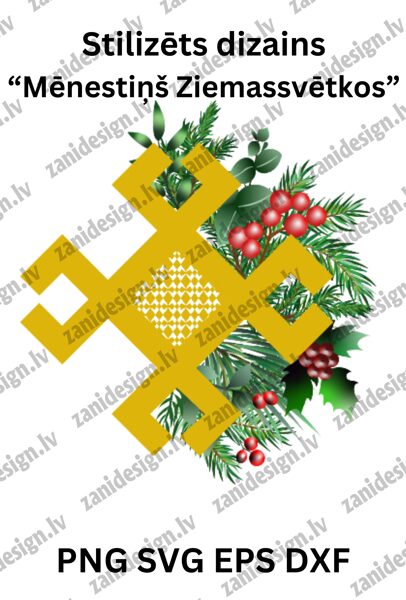 Mēnestiņš Ziemassvētkos PNG SVG DXF EPS