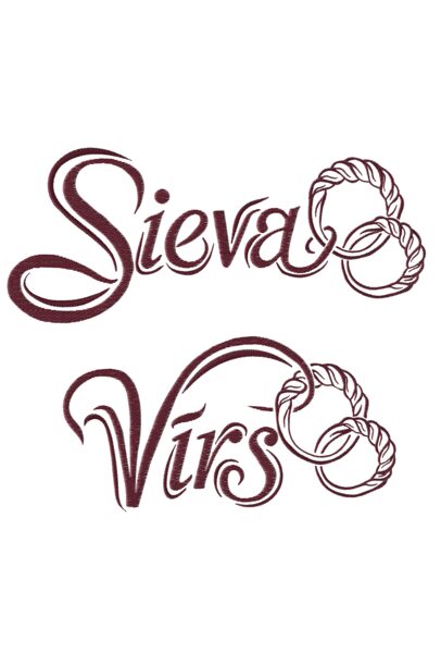 Izšūšanas dizains "Vīrs" un "Sieva" ar Nameja gredzenu